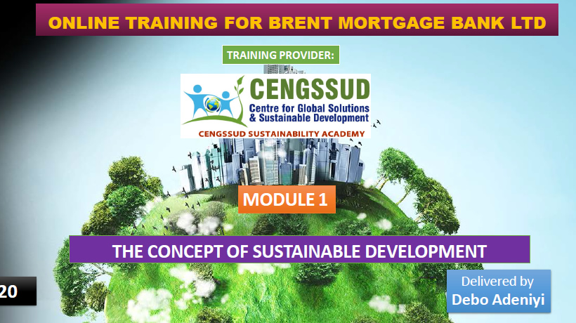 Training For Brent Mortgage Bank Ltd On Introduction To Sustainable Development And SDGs
